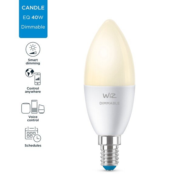 WiZ - Single Bulb C37 E14 White Color - Smart Home