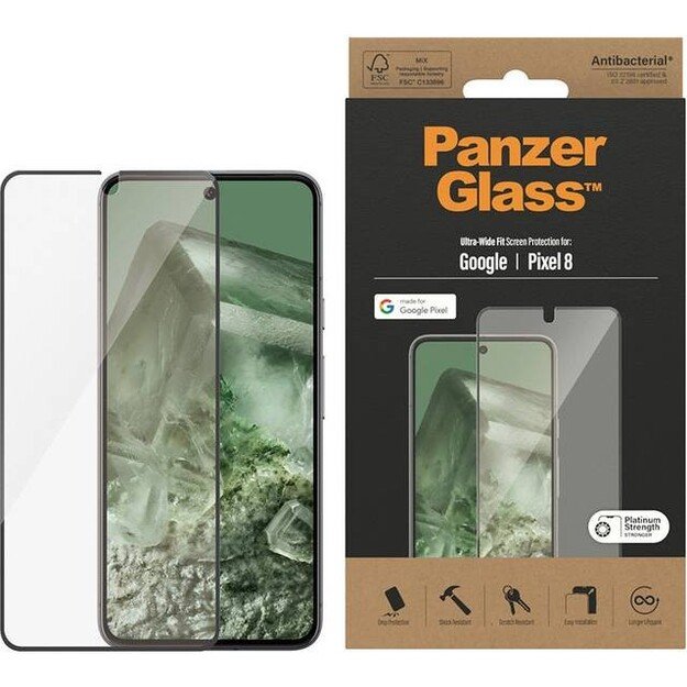 PanzerGlass - Screen Protector Google Pixel 8 - Ultra-Wide Fit