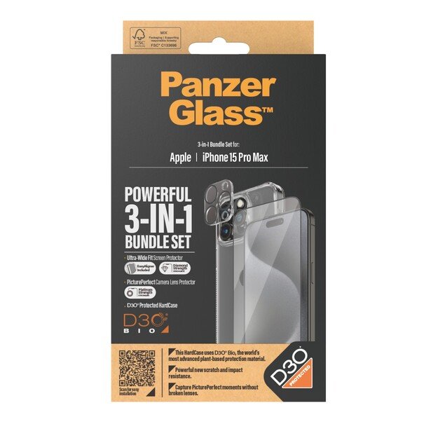 PanzerGlass - 3-i-1 Package iPhone 15 Pro Max