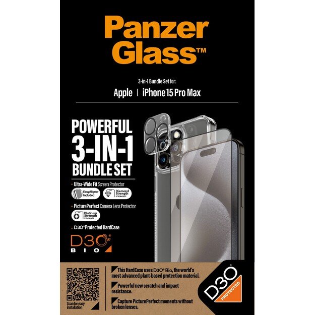 PanzerGlass - 3-i-1 Package iPhone 15 Pro Max