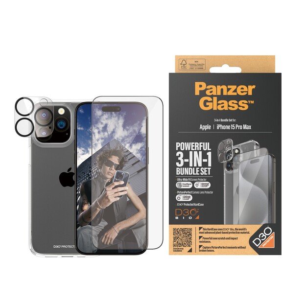 PanzerGlass - 3-i-1 Package iPhone 15 Pro Max