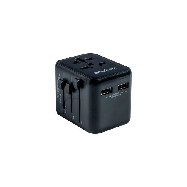 Verbatim - Universal Travel Adapter UTA-01 with 2xUSB Charger