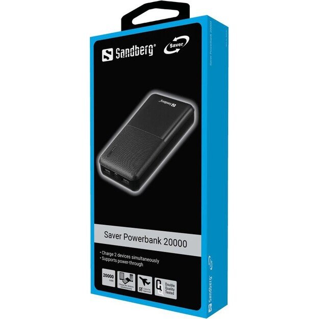 Sandberg - Saver Power Bank 20.000 mAh Black