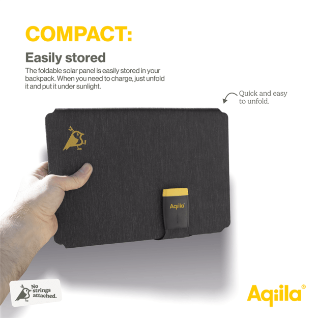 Aqiila - Sunbird P56 - Foldable solar charger with USB-C port