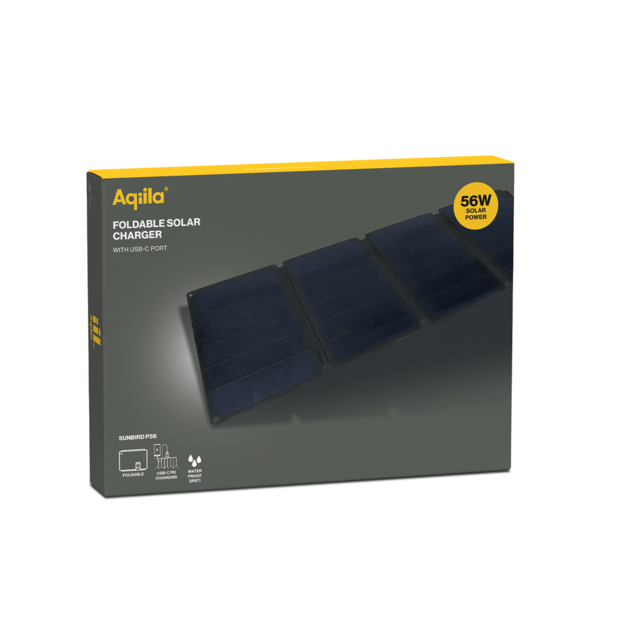 Aqiila - Sunbird P56 - Foldable solar charger with USB-C port