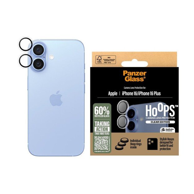 PanzerGlass - Hoops Lens Protector - iPhone 16/iPhone 16 Plus - Transparrent