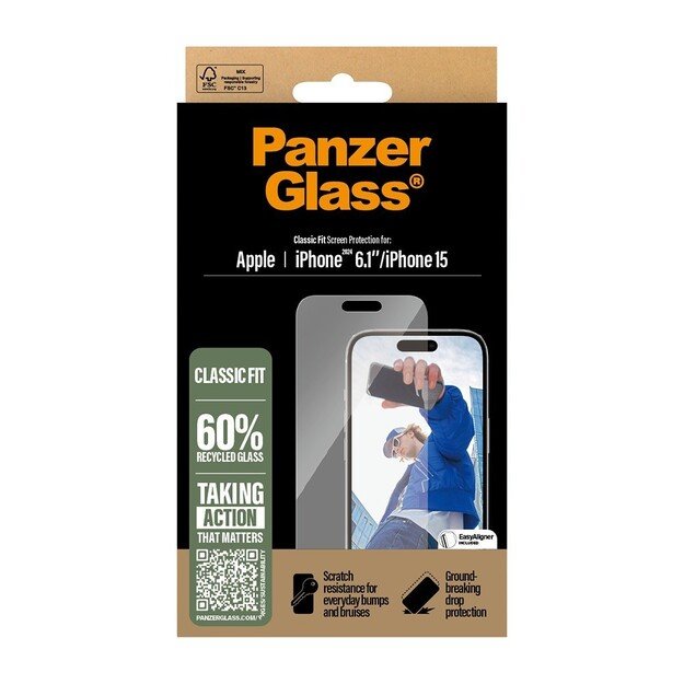 PanzerGlass - Screen Protector - iPhone 16 - Classic Fit