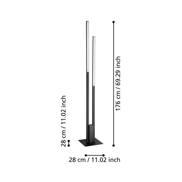 EGLO - Fraioli-Z floor lamp black - RGB + TW - Zigbee, Bluetooth