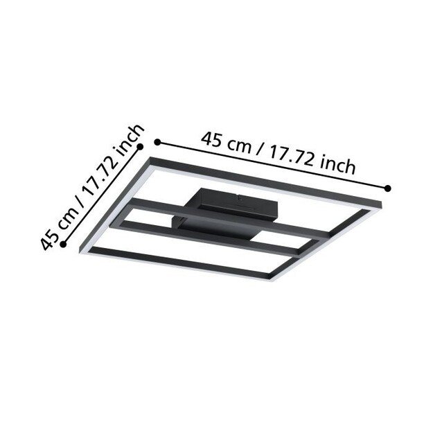 EGLO - Calagrano-Z ceiling lamp black 45x45 - RGB + TW - Zigbee, Bluetooth