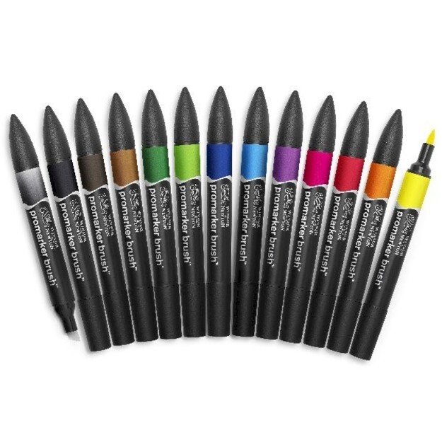 Winsor & Newton - Promarker bruch vibrant (12+1 pcs) (837445)