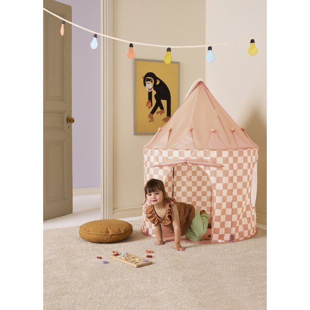 Stars - Play Tent Check Apricot - (1000928)