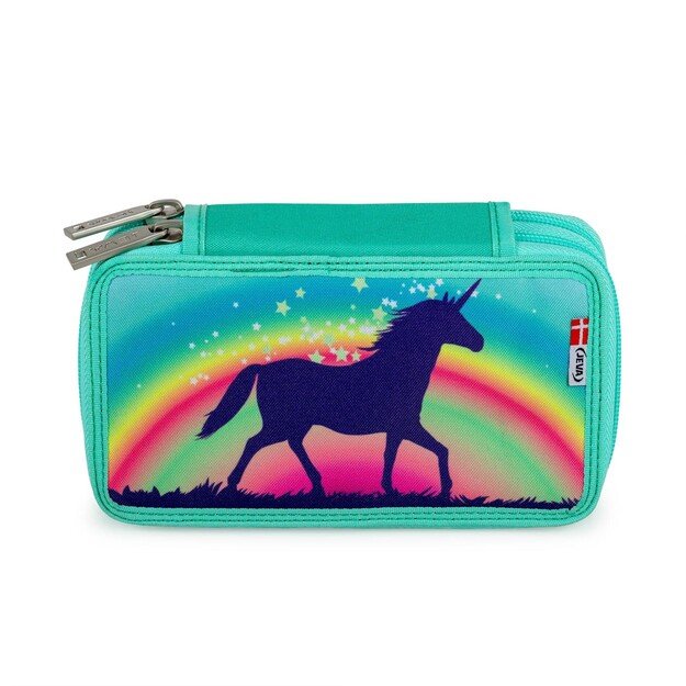 JEVA - Pencil Case TwoZip - Rainbow Unicorn Candy (8865-26)