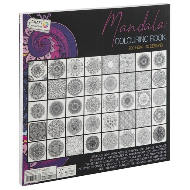 Craft Sensations - Colouring book, 40 sheets - Purple