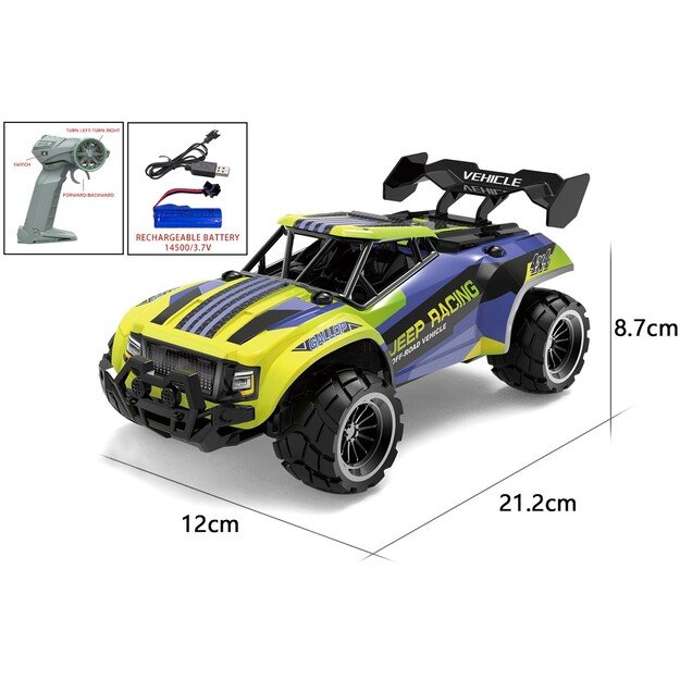 Jeep Racing - R/C 1:20 2,4G 3,7V Li-ion - Blue/yellow