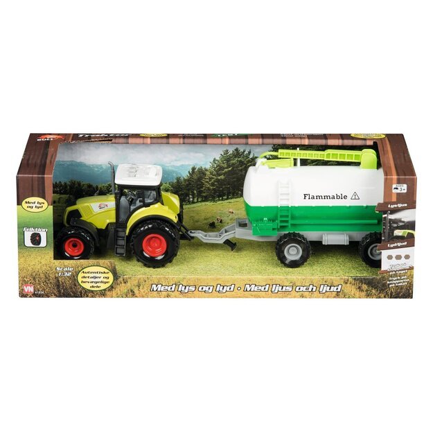 Bull - Tractor with large trailer 1:32, assorted (41856)