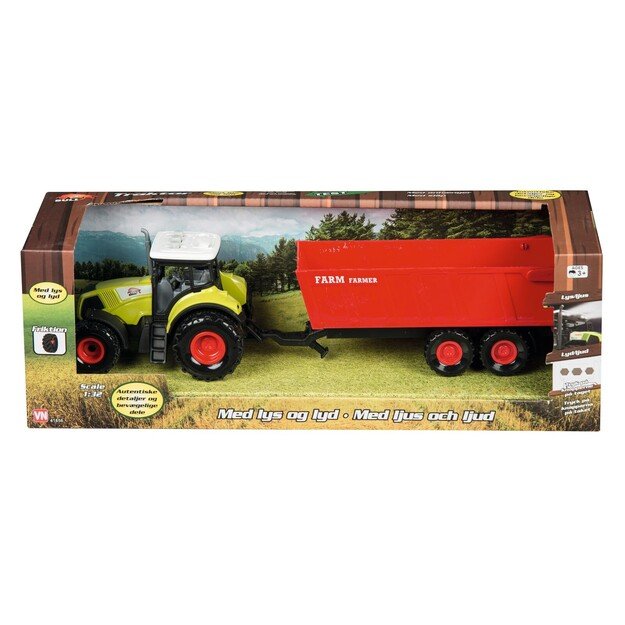 Bull - Tractor with large trailer 1:32, assorted (41856)