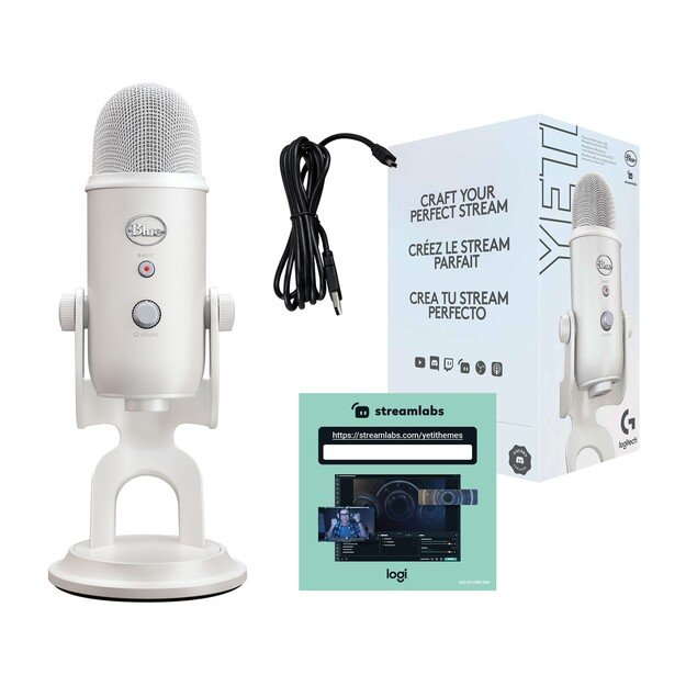 Blue - Mic Yeti Aurora Collection USB Mic White Mist