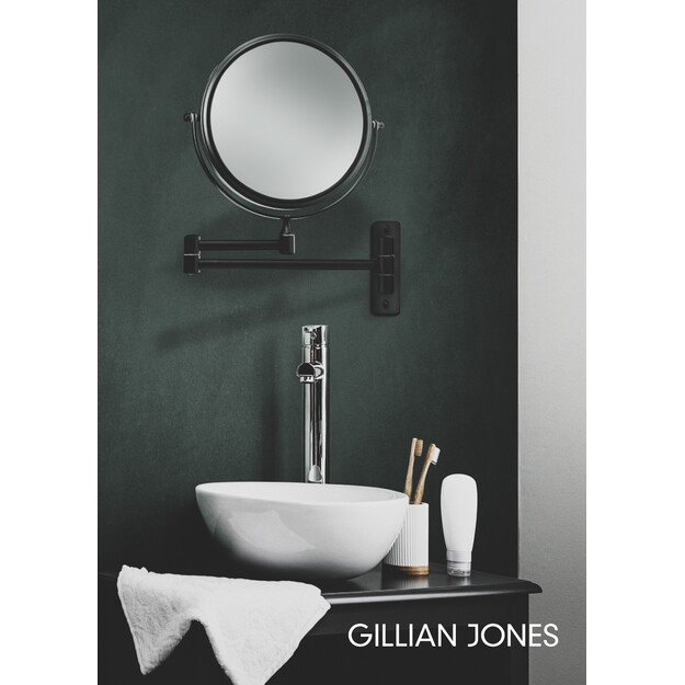 Gillian Jones - Double-Sided Wall Mirror w. x10 Magnification - Black