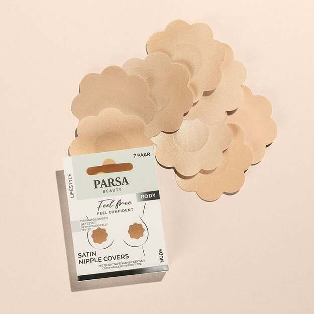 Parsa - Satin Nipple Covers 7 pcs - Nude