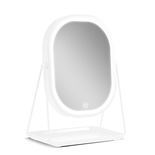 Gillian Jones - Mirror With LED Light and Tray - White