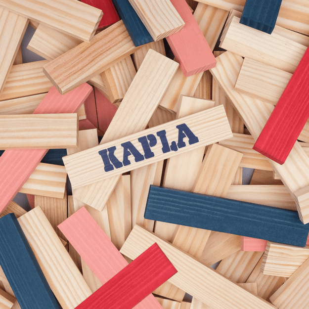 Kapla - 120 Box - Natural, Dark Blue, Pink & Red