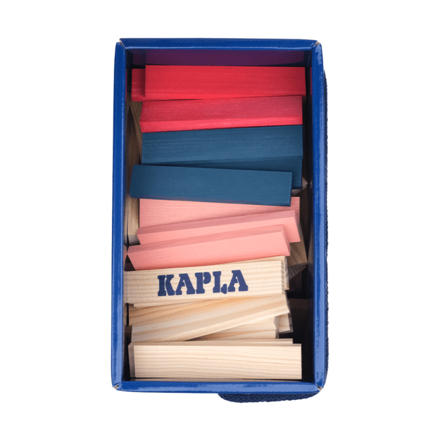 Kapla - 120 Box - Natural, Dark Blue, Pink & Red