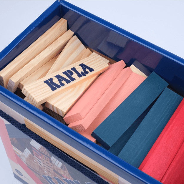 Kapla - 120 Box - Natural, Dark Blue, Pink & Red